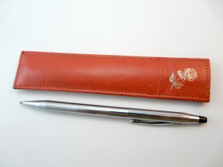 Vintage Cross Century Ball Pen With Cross Leather Pen Pouch