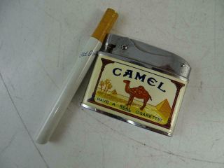 Vintage Advertising Cigarette Lighter Camel Penguin Japan Old Gold Pen Set X2