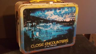 Rare Vintage 1977 Close Encounters Of The Third Kind Metal Lunchbox