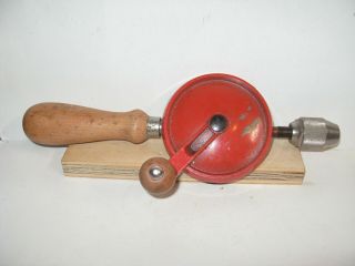 Vintage Hand Crank Eggbeater Type Drill - No Maker - Usa - Good