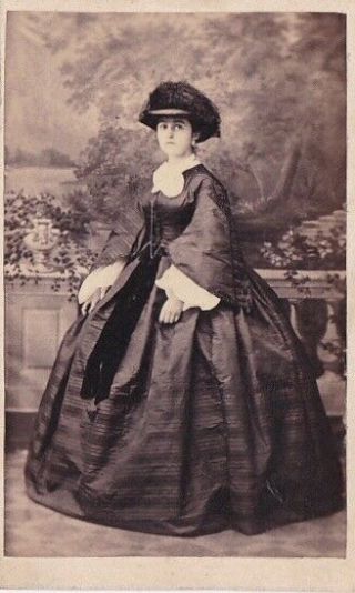 Carte De Visite Cdv Vintage 1860 Nobility Germany Identified Fashion Dress