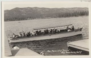 California Ca Real Photo Rppc Postcard C1940s Big Bear Lake Motorship " Sierra " 8