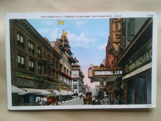 1920s Famous Chinatown Shanghai Low Peking Bazaar San Francisco Ca Postcard