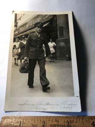 Vintage Postcard Photo Wwii Soldier San Antonio Texas May 1943