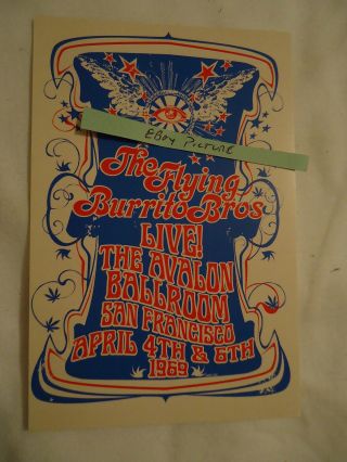 The Flying Burrito Bros Live The Avalon Ballroom San Francisco Gram Parsons Card