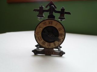 Die - Cast Metal Miniature Clock Pencil Sharpener Antique Finish