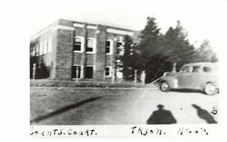 Vintage Rppc Mcpherson County Courthouse Tryon Nebraska Real Photo Postcard