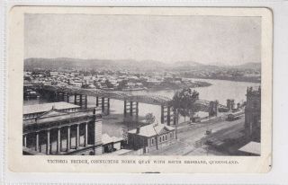 Vintage Postcard 2x Q.  I.  T.  Bureau Victoria Bridge And Brisbane 1900s