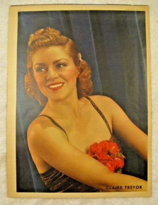1937 NY Sunday News ERROL FLYNN CLAIRE TREVOR Color Photos 1930s Movie Stars 3
