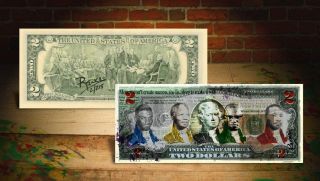 Civil Rights Rency / Banksy Art $2 Bill Us Legal Tender - Signed By Artist /215