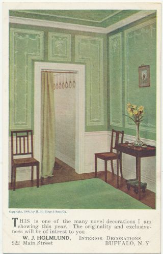 Vintage Postcard Advertising Interior Decorator Deco Buffalo Ny Art & Crafts Ad
