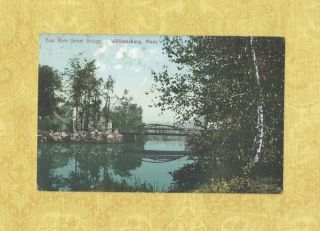 Ma Williamsburg 1913 Antique Postcard East Main St Bridge Mass