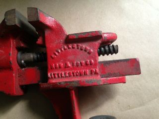 Vintage Littlestown HDW & FDY Co.  No.  3 Cast Iron Bench Vise Made in USA 2