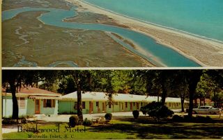 Multi - View Air Aerial Exterior Brookwood Motel Murrells Inlet Sc Postcard A38