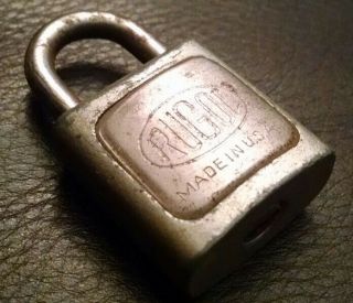 Rare Vintage Antique Rugol Padlock Lock No Key Made In Usa Hard To Find
