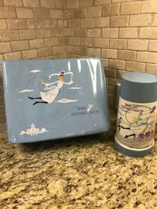 Vintage 1968 Vinyl The Flying Nun Lunch Box With Correct Thermos