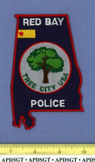 Red Bay (tree) Alabama Sheriff Police Patch State Shape Tree City Usa