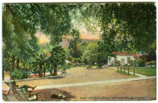 C.  1911 Hotel Grounds @ Paraiso Springs,  Lake County,  Ca Rare Hand - Colored Postcard
