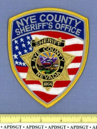 Nye County Sheriff Office  Nevada Police Patch Gold Mylar