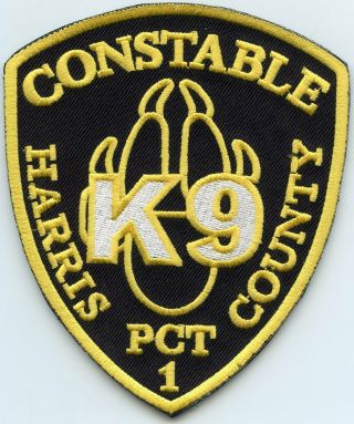 Harris County Texas Tx Constable K - 9 Sheriff Police Patch