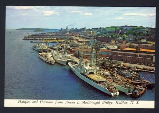 Halifax & Harbour,  Canadian Navy Ships,  View From Angus L.  Macdonald Bridge N.  S.