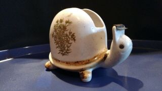 Vintage Tape Dispenser - Ceramic Snail With Flowers - 4 " Tall X 5.  5 " Wide Japan