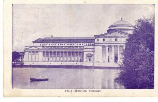 Field Museum Chicago Il Lake Canoe Green One Cent Stamp Postcard 1909