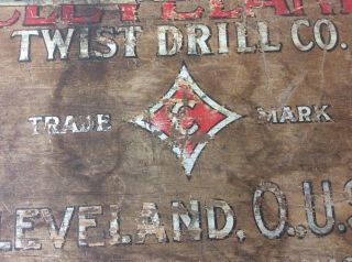 Vintage Antique Tool Box Cleveland Twist Drill Co.  Wood Old Bit Holder 4