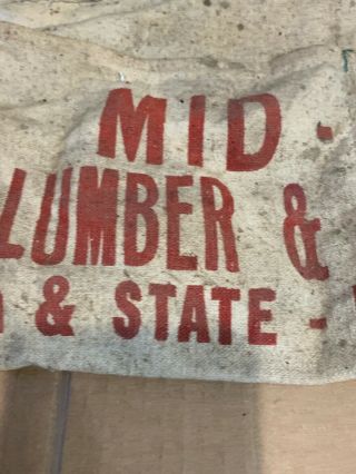 VINTAGE NAIL APRON—MID - CITY LUMBER & SUPPLY CO.  WI.  OLD PHONE.  CARPENTER 3