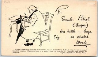1909 Boston Ma Advertising Postcard Angier Chemical Co.  " Petroleum Emulsion "