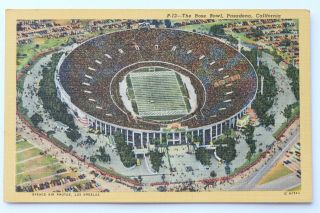 Linen Postcard The Rose Bowl,  Pasadena,  California