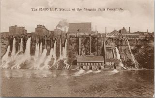 85000 Hp Station Of Niagara Falls Power Co.  Niagara Falls On 1907 Postcard D93
