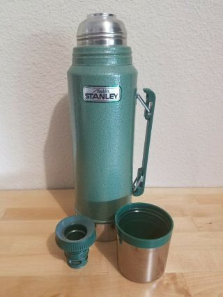 ALADDIN STANLEY A - 944DH VINTAGE GREEN 1 QUART VACUUM BOTTLE THERMOS MADE IN USA 8