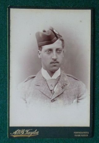 Antique Victorian Cabinet Photo Prince Albert Victor Duke Clarence Highland Dres