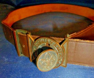Official Boy Scouts Leather Belt 39 " Metal Locking Clasp 517