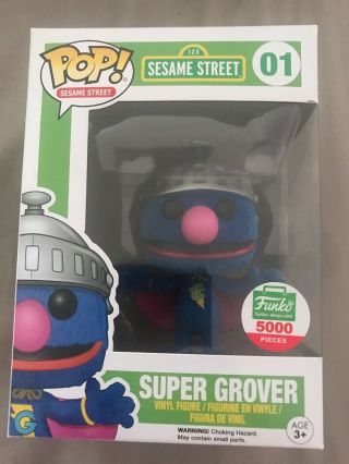 Funko Pop Shop Flocked Grover 01 Sesame Street Vaulted Retired Rare Le5000
