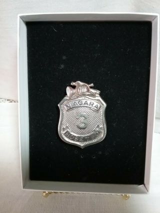 Vintage - Firemens Badge - Niagara Hose T.  F.  D.  3 - Silver