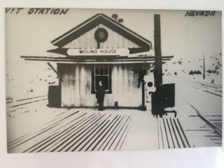 Mound House Nevada V&t Rr Station Railroad Depot B&w Real Photo Postcard Rppc