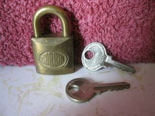 Vintage Brass Corbin Lock Jewelry Luggage With 2 Keys Made In The U.  S.  A.