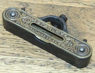 3 " Stanley 1896 Patent No.  41 Pocket & Square Level W/brass Face - Antique Tool