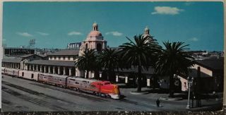 Vintage Railroad Postcard– Train– Engine– Santa Fe Station San Diego Ca