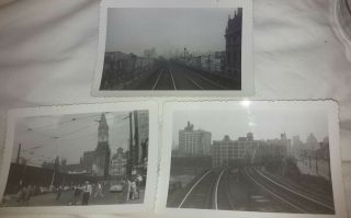 3 Vintage Old 1950s Photos Of The L Train Tracks Subway @ Market St Philadelphia