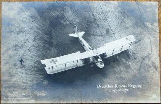 Wwi German Military Aviation 1918 Realphoto Postcard: Airplane/biplane 1040
