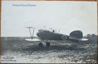 Wwi German Military Aviation 1918 Realphoto Postcard: Airplane/biplane 1037