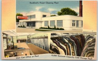 Rockford,  Illinois Advertising Postcard Sunshine Cleaners 1222 Broadway Linen