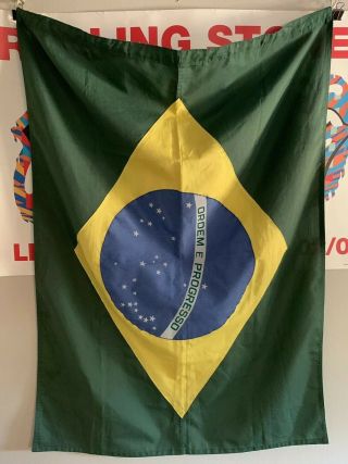 Vintage Large Brasil Ordem E Progresso 28 " X39 " National Flag Made In Brazil