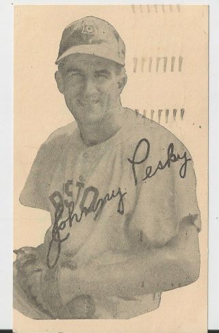 Johnny Pesky Red Sox Facsimile Post Card 1952 Estate L@@k Rare