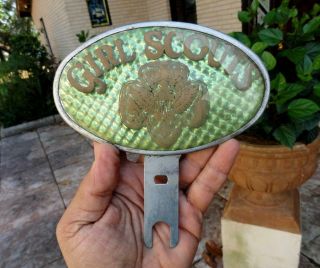 Vintage Girl Scouts Automobile Car License Plate Topper