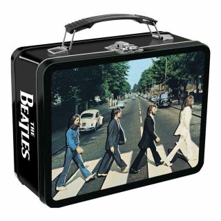 The Beatles Classic Abbey Road - Embossed Large Tin Tote / Metal Lunch Box -