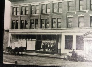 Antique Postcard PLYMOUTH WIS.  1900 ' s EXCHANGE BANK BLOCK Auto Car City Wisconsin 2